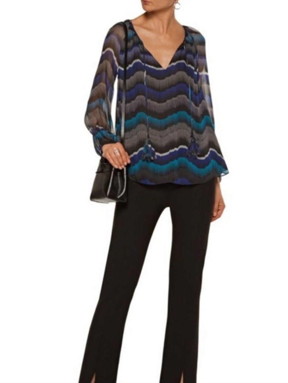 Diane Von Furstenberg Silk Chiffon Blouse Size 10